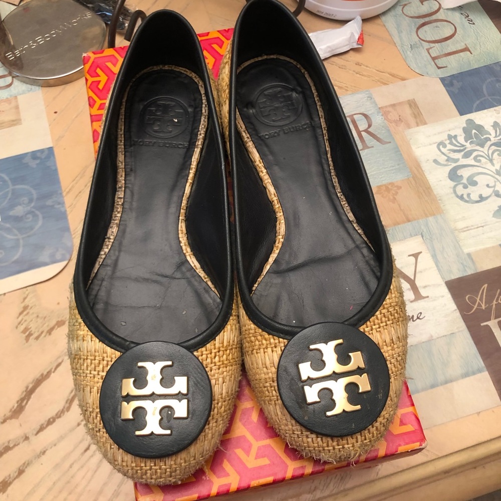 Tory Burch straw flats